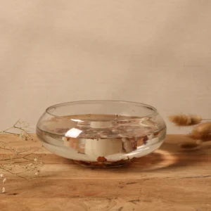 Crystal Clear Glass BAMBOO POT (bela)