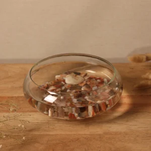 Crystal Clear Glass BAMBOO POT (bela)